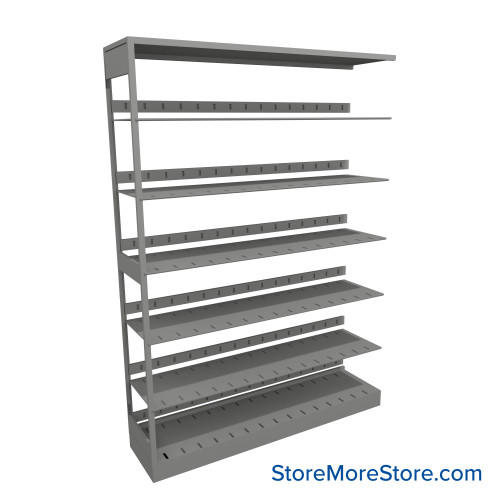 Letter-Size File Shelving, 48" W x 12" D x 64.25" H, Single-Sided Adder Unit