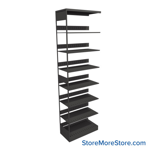 Letter-Size File Shelving, 24" W x 12" D x 76.25" H, Single-Sided Adder Unit