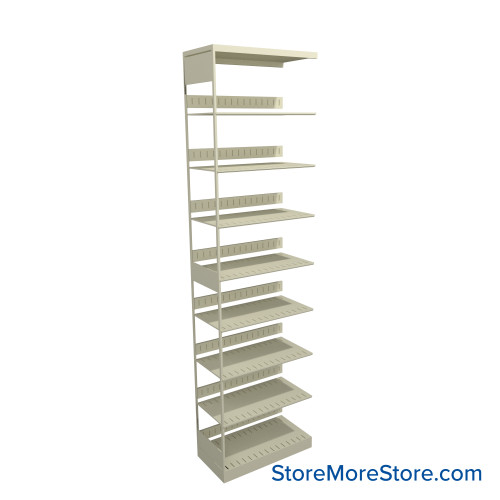 Letter-Size File Shelving, 24" W x 12" D x 88.25" H, Single-Sided Adder Unit