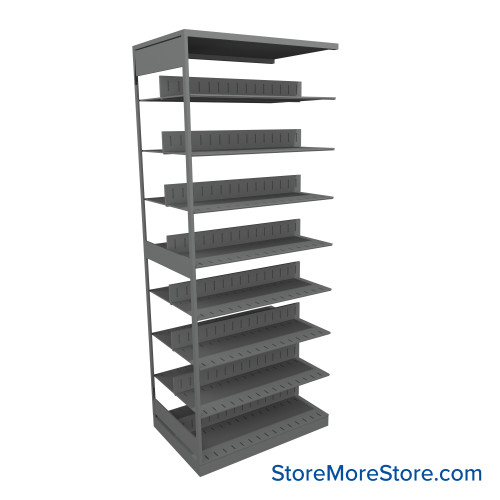 Letter-Size File Shelving, 36" W x 24" D x 88.25" H, Double-Sided Adder Unit