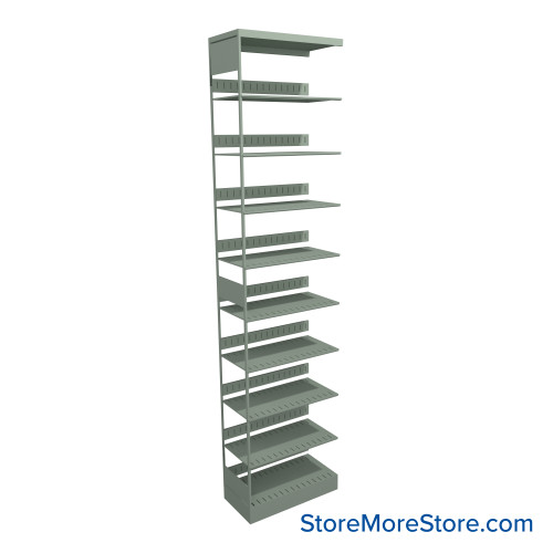 Letter-Size File Shelving, 24" W x 12" D x 97.25" H, Single-Sided Adder Unit