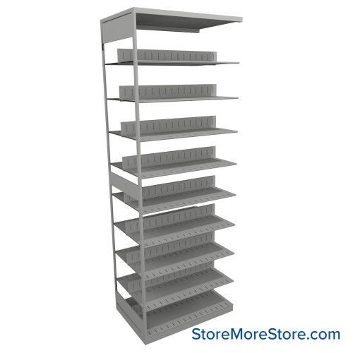 Letter-Size File Shelving, 36" W x 24" D x 97.25" H, Double-Sided Adder Unit