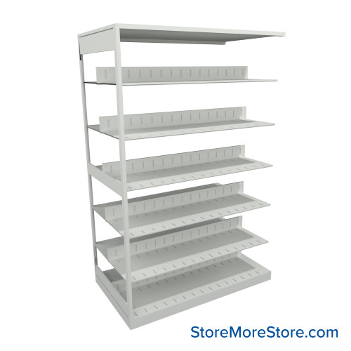 Letter-Size File Shelving, 42" W x 24" D x 64.25" H, Double-Sided Adder Unit