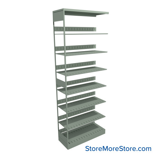 Letter-Size File Shelving, 30" W x 12" D x 76.25" H, Single-Sided Adder Unit