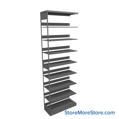 Letter-Size File Shelving, 30" W x 12" D x 88.25" H, Single-Sided Adder Unit