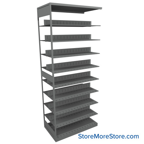 Letter-Size File Shelving, 42" W x 24" D x 97.25" H, Double-Sided Adder Unit