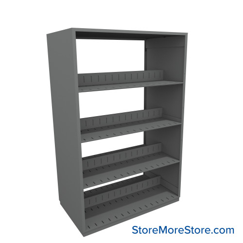 Binder Shelving, 42" W x 24" D x 64.25" H, 4 Shelves, Double-Sided Starter Unit