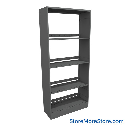 Binder Shelving, 30" W x 12" D x 64.25" H, 4 Shelves, Single-Sided Starter Unit Binder Shelving, 30" W x 12" D x 64.25" H, 4 Shelves, Single-Sided Starter Unit