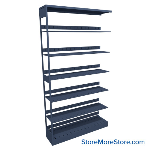 Binder Shelving, 48" W x 12" D x 88.25" H, 6 Shelves, Single-Sided Adder Unit