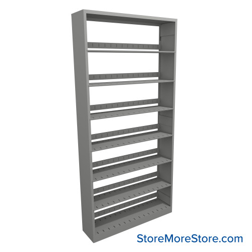 Binder Shelving, 48" W x 12" D x 97.25" H, 7 Shelves, Single-Sided Starter Unit