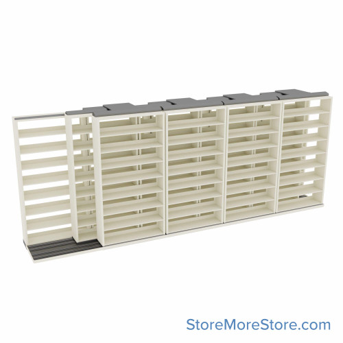 Legal Sliding File Shelves, 249" W x 49.5" D x 95.75" H