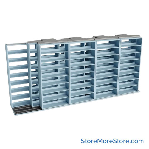 Legal Sliding File Shelves, 214" W x 49.5" D x 95.75" H