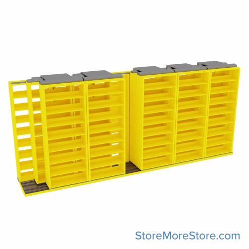 Sliding File Shelves, 224" W x 41" D x 95.75" H