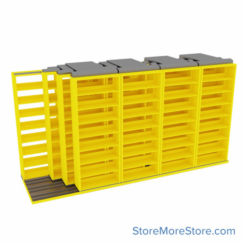 Sliding File Shelves, 184" W x 54.5" D x 95.75" H