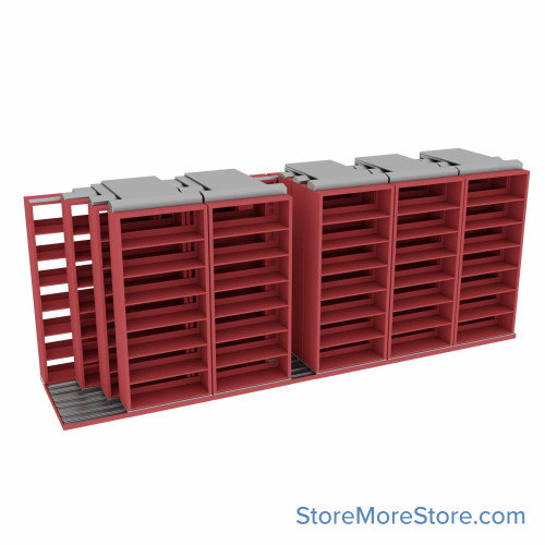 Sliding File Shelves, 224" W x 54.5" D x 83.75" H