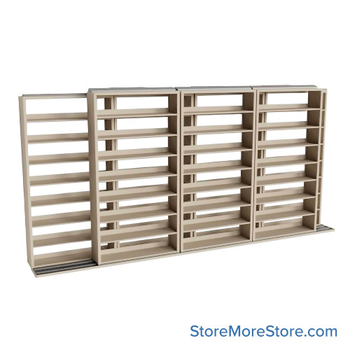 Sliding File Shelves, 196" W x 26.5" D x 95.75" H