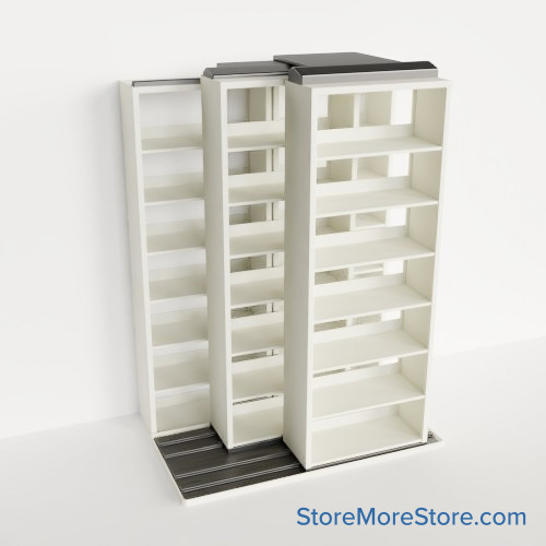 Sliding File Shelves, 64" W x 41" D x 83.75" H Sliding File Shelves, 64" W x 41" D x 83.75" H