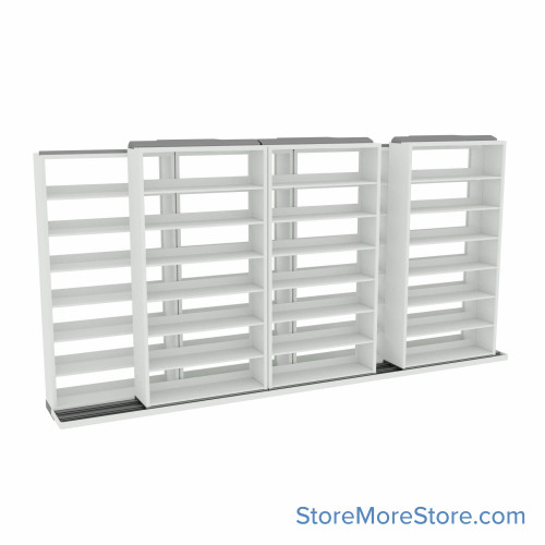 Sliding File Shelves, 172" W x 26.5" D x 83.75" H