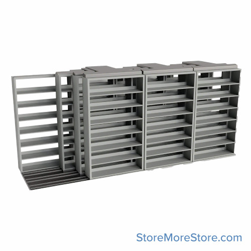 Sliding File Shelves, 196" W x 54.5" D x 83.75" H