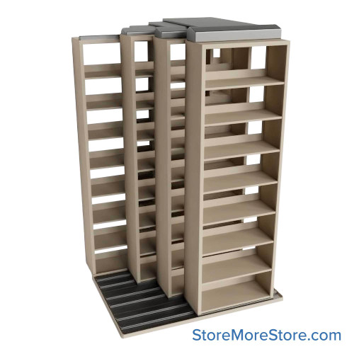 Sliding File Shelves, 64" W x 54.5" D x 95.75" H Sliding File Shelves, 64" W x 54.5" D x 95.75" H