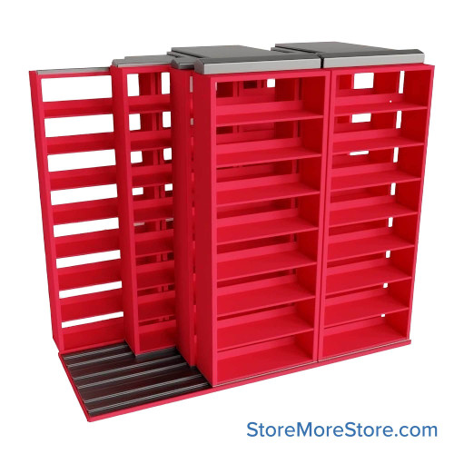 Sliding File Shelves, 112" W x 54.5" D x 95.75" H