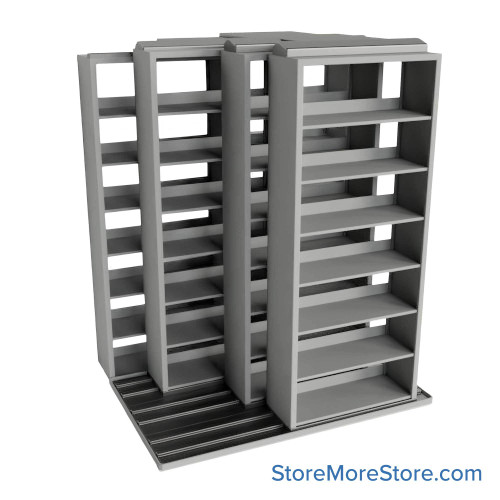 Sliding File Shelves, 76" W x 54.5" D x 83.75" H Sliding File Shelves, 76" W x 54.5" D x 83.75" H