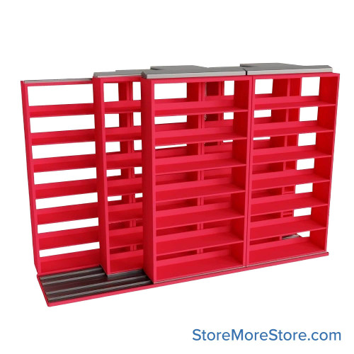 Sliding File Shelves, 130" W x 41" D x 83.75" H