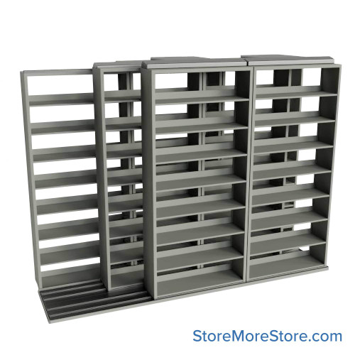 Sliding File Shelves, 130" W x 41" D x 95.75" H