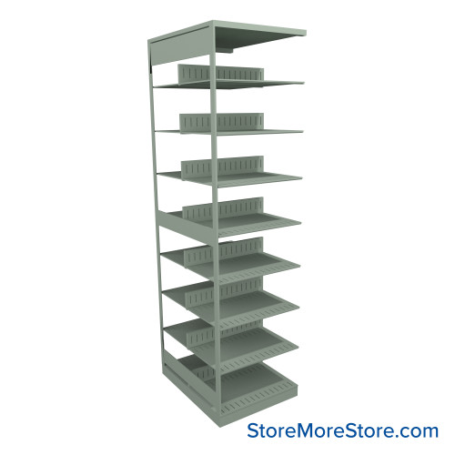 Legal File Shelving, 24" W x 30" D x 88.25" H, Double-Sided Adder Unit
