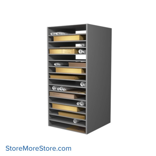 Shelving for Works on Paper, 36" W x 36" D x 76" H, Solid Door, Key Lock