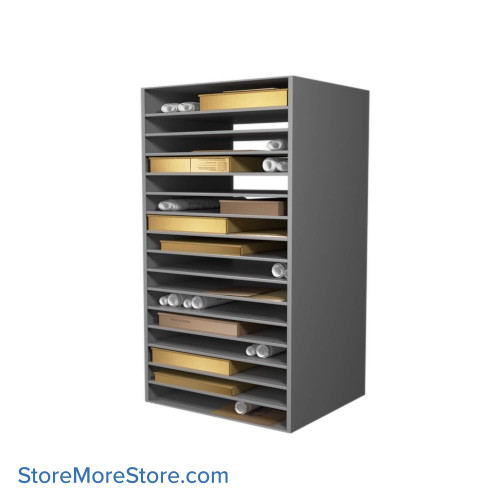 Shelving for Works on Paper, 42" W x 36" D x 76" H, Ventilated Door, Key Lock