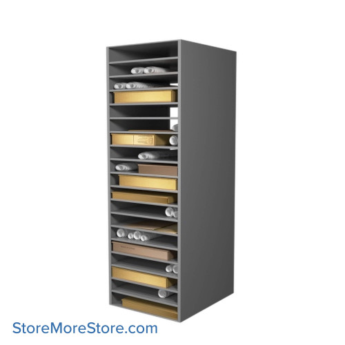 Shelving for Works on Paper, 30" W x 30" D x 88" H, Solid Door, Key Lock