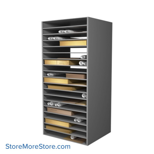 Shelving for Works on Paper, 42" W x 36" D x 88" H, No Door, No Lock