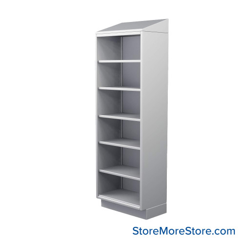 Commercial Stainless Steel Shelving, 30" W x 18" D x 83.75" H, Sloped Top Commercial Stainless Steel Shelving, 30" W x 18" D x 83.75" H, Sloped Top