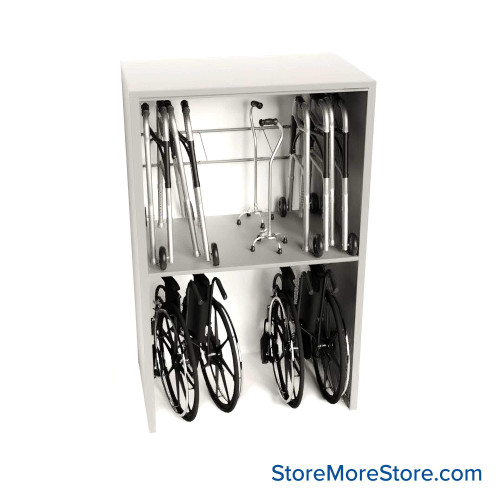Wheelchair and Walker Shelving, 48" W x 30" D x 76" H Wheelchair and Walker Shelving, 48" W x 30" D x 76" H