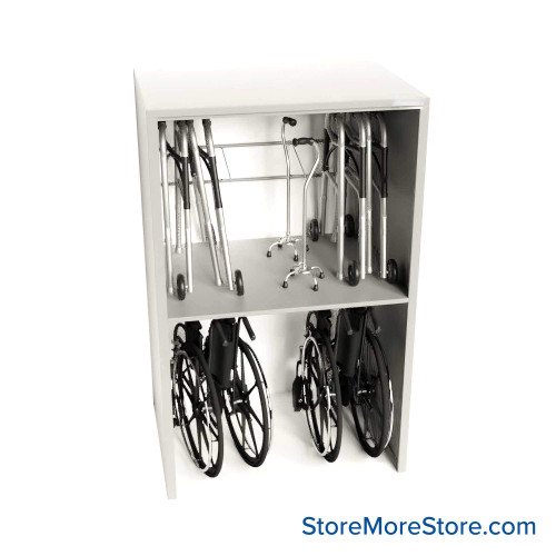 Wheelchair and Walker Shelving, 48" W x 36" D x 76" H Wheelchair and Walker Shelving, 48" W x 36" D x 76" H