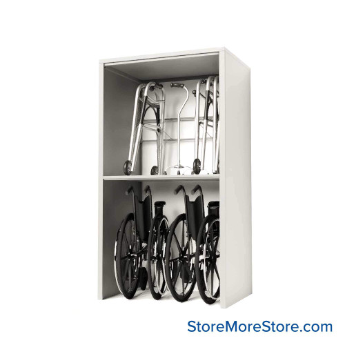 Wheelchair and Walker Shelving, 42" W x 24" D x 76" H Wheelchair and Walker Shelving, 42" W x 24" D x 76" H