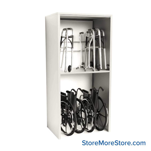 Wheelchair and Walker Shelving, 42" W x 24" D x 88" H Wheelchair and Walker Shelving, 42" W x 24" D x 88" H