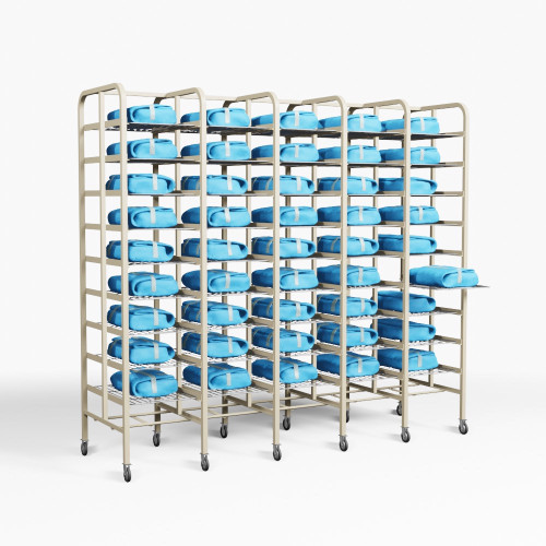 Surgical Instrument Rack, 87.75" W, 5 Shelving Columns