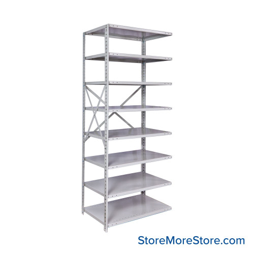 Antimicrobial Shelving, 36" W x 18" D, Adder Unit, Open Shelving, 8 Adjustable Shelfs Antimicrobial Shelving, 36" W x 18" D, Adder Unit, Open Shelving, 8 Adjustable Shelfs