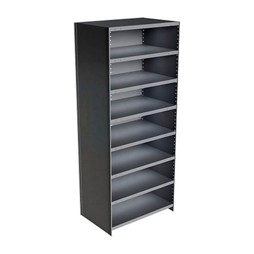 Antimicrobial Shelving, 36" W x 24" D, Starter Unit, Open Shelving, 8 Adjustable Shelfs