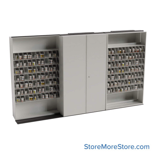 Sliding Pharmacy Shelves, 148" W x 22" D x 81.75" H Sliding Pharmacy Shelves, 148" W x 22" D x 81.75" H