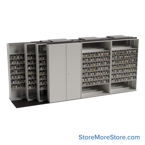Sliding Pharmacy Shelves, 196" W x 46" D x 83.75" H Sliding Pharmacy Shelves, 196" W x 46" D x 83.75" H