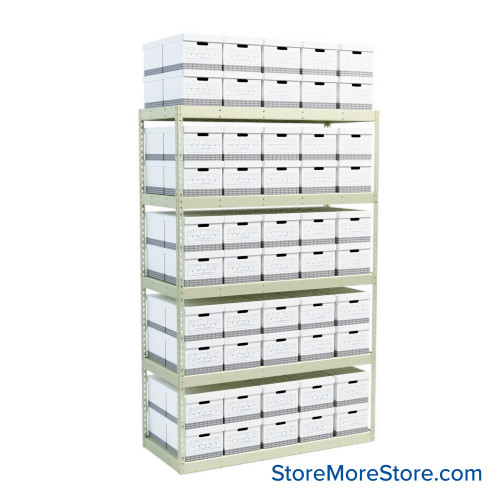 File Box Rack, 69" W x 30" D x 108" H, Starter Unit, Particle Board