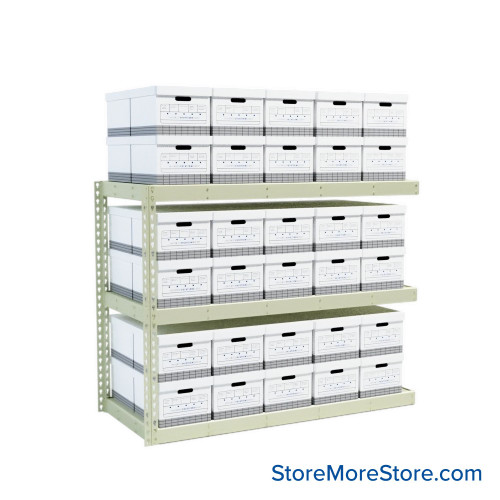 File Box Rack, 69" W x 30" D x 60" H, Adder Unit, Steel