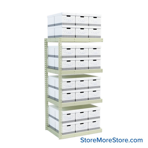 File Box Rack, 42" W x 30" D x 84" H, Adder Unit, Steel File Box Rack, 42" W x 30" D x 84" H, Adder Unit, Steel