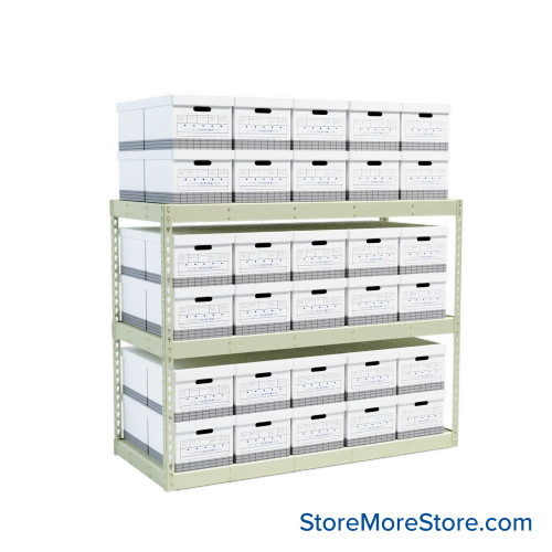 File Box Rack, 69" W x 30" D x 60" H, Starter Unit, No Decking File Box Rack, 69" W x 30" D x 60" H, Starter Unit, No Decking