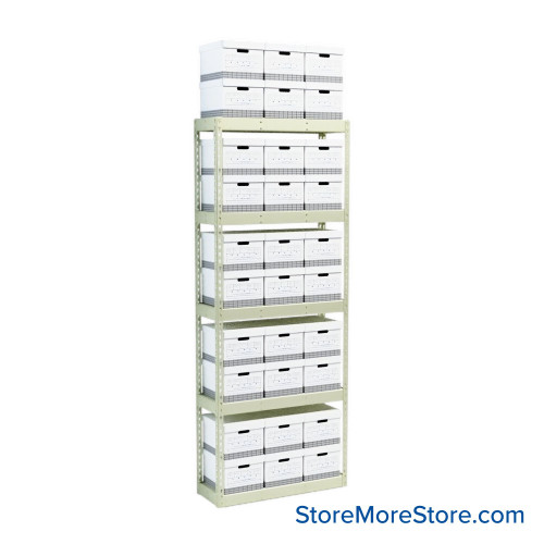 File Box Rack, 42" W x 15" D x 108" H, Starter Unit, Steel
