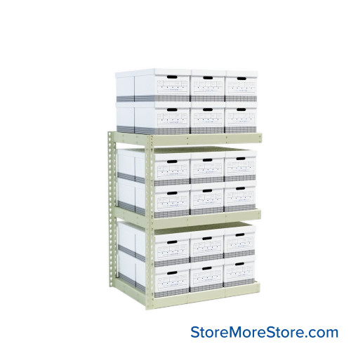 File Box Rack, 42" W x 30" D x 60" H, Adder Unit, Particle Board