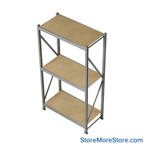 Wide Span Storage Racks, 48" W x 24" D x 87" H, No Decking, Includes Foot Plates